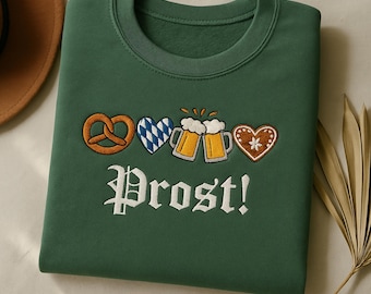 Oktoberfest 2025 Embroidered Sweatshirt: German Beer Festival Shirt
