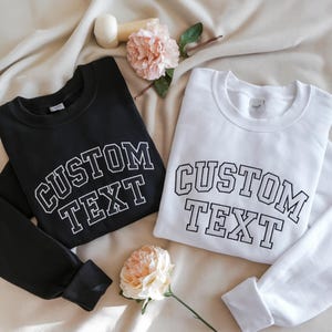 Custom Embroidered Varsity Crewneck, Embroidery Crewneck, Embroidered Sweatshirt, personalized sweatshirt, Bachelorette Party Shirt