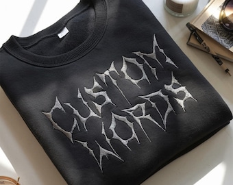 Sudadera de death metal bordada personalizada, camiseta gótica unisex
