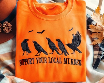 Vintage Raven Sweatshirt: Dark Academia Witchy Crow Gift