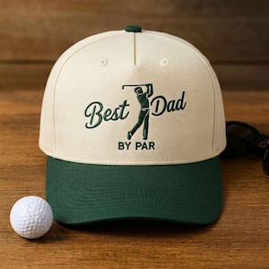 Embroidered Dad By Par Golf Hat, Two-Tone Cap