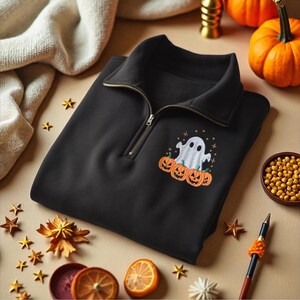 Halloween Sweatshirt-Ghost Sweatshirt-Halloween Embroidered Sweatshirt-Ghost-Halloween Shirt-Fall Sweatshirt-Spooky Season - Pumpkin Season