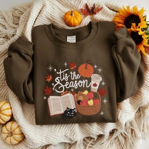 Sweat brodé citrouille épicé latte : t-shirt d'Halloween d'automne