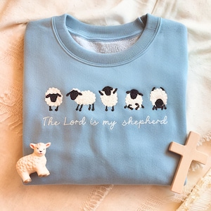 Embroidered Christian T-Shirt: The Lord Is My Shepherd, Unisex Faith Apparel