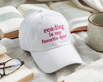 Embroidered "Reading is My Favorite Sport" Hat - Book Lover Gift