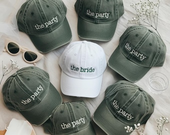 Cappellino da baseball ricamato "Bride Squad": regalo personalizzato per l'addio al nubilato.