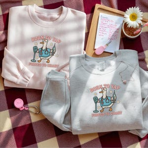 Funny Goose Nurse Embroidered Sweatshirt - Born to Yap Forced to Chart