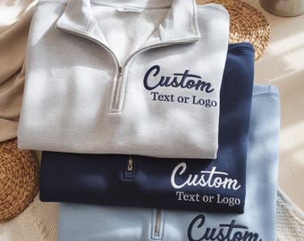 Custom Embroidered Quarter Zip Sweatshirt: Personalized Team Apparel