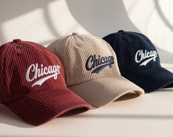Gorra de béisbol de pana personalizada: gorro de invierno bordado a mano