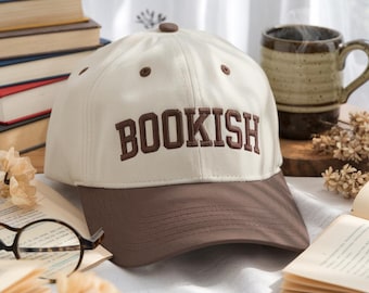 Embroidered Bookworm Trucker Hat: Two-Tone Book Lover Gift