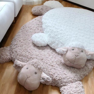 Alfombra de juegos para bebés con diseño de ovejas, alfombra de actividades para niños, alfombra de suelo para niños, alfombra decorativa para habitación de recién nacidos, cambiador para bebés