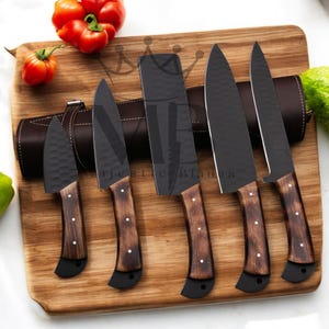 Damaszener Stahl Koch-Set, handgeschmiedetes Damast-Koch-Set Damaszener Kochmesser, Küchenmesser, handgefertigtes Damast-Stahl-Grillmesser-Set Geschenk MEN USA