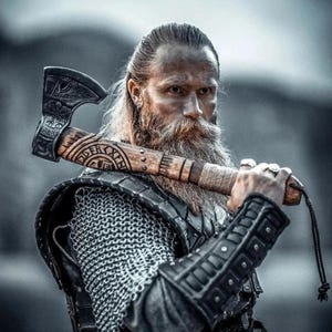 Viking Ax, Custom Gift Forged Carbon Steel VIKING AXE with Ash Wood Shaft, Wedding Gift, Best Birthday & Anniversary Gift For Him,Larp axe