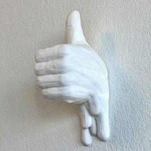 AlrightThen | Thumbs up Wall Hook Fun Home Decor Hanger Hand Sign Art Coat Wall Hanger Surrealist Art Deco Fun House Warm Gift Practical Art