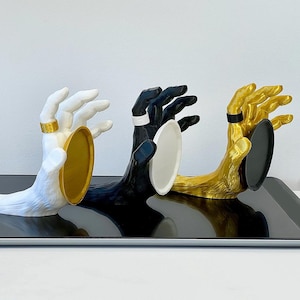 Thekeer zweifarbig | Handskulptur für Home Decor | Wandregal | Einzigartiges Design | Flaschenhalter | Kerzenhalter | Personalisierbar