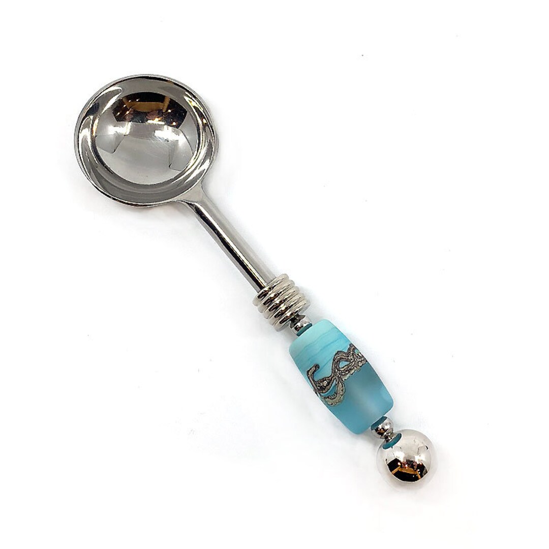 Small Serving Spoon Stainless Steel and Handcrafted Murano Etsy España