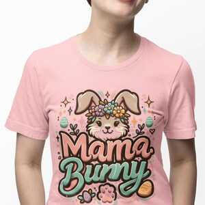 Mama Häschen Grafik-T-Shirt, Oster-Shirt, Frühlingsmode, Mutter-T-Shirt, niedliches Häschen-Kleid, Geschenke für Mütter
