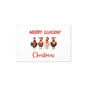 Merry Cluckin&#39; Christmas Chicken Holiday Greeting Card – Blank Inside