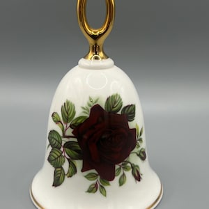 Vintage Josephine Bruce Rose Bell: Fine English Bone China, Danbury Mint