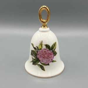 Vintage Reine Des Violettes Rose Bell: Fine English Bone China, Danbury Mint