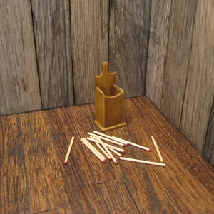 Dollhouse Miniature Candle Box Pipe Holder Primitive Utensil Wall Box