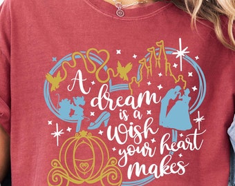Camiseta Disney Love, camiseta Cenicienta, Comfort Colors, camiseta Dream Wish, camiseta Heart, camiseta Disney World, camiseta del día de San Valentín, camiseta Princess