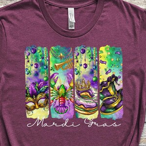 Mardi Gras Tshirt, Kings Cake Tee, Fleur De Lis Tee, Masquerade Tee, Jester Hat Tee, Crawfish Beads Tee, Kings Day Tee, Mardi Fest Shirt