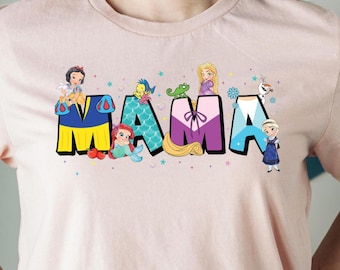 Disney Mama Shirt, Mothers Day Gift, Disney Characters Tee, Mom Birthday Gift, Disney Princess Tee, Winnie Mommy Tee, Minnie Mama Shirt