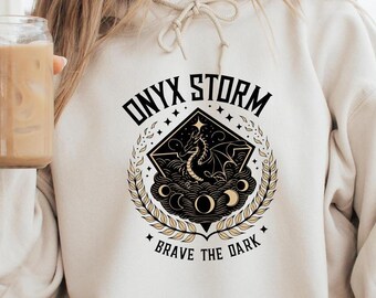 Onyx Storm Sweatshirt, Brave The Dark Hoodie, Dragon Sweatshirt, Fourth Wing Hoodie, Iron Flame Sweatshirt, Book Love Sweatshirt, Onyx Wear