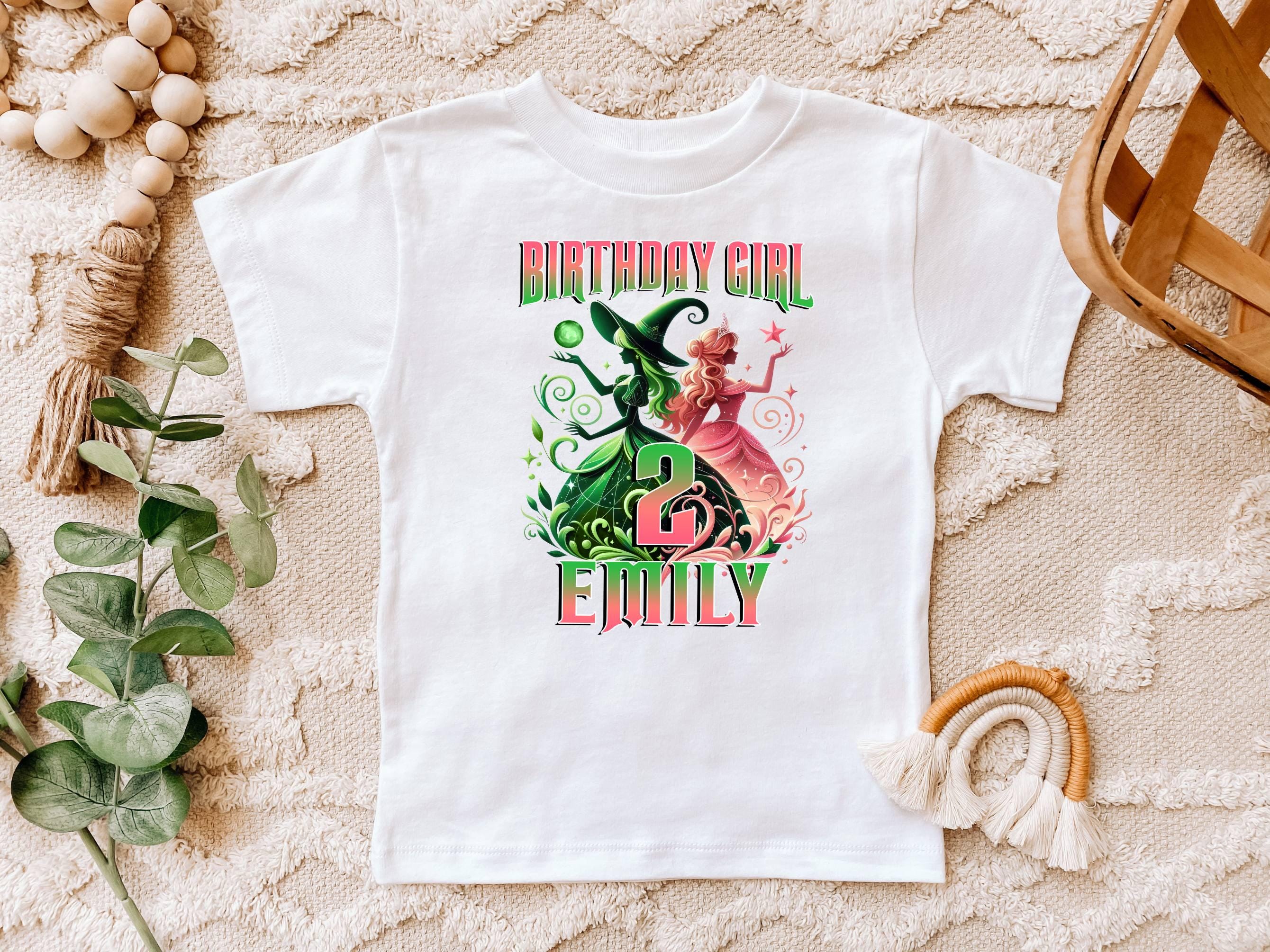 Custom Birthday Shirt, Wicked Shirt, Glinda Shirt, Elphaba Tee, Birthday Girl Tee, Witch Birthday Tee, Girl Name Tee, Age Tee, Birthday Gift