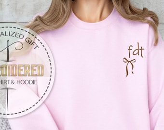 Embroidered FDT Bow Sweatshirt, Coquette Bow Hoodie, Anti Trump Sweatshirt, FDT Hoodie, Democrat Sweatshirt, Anti MAGA Hoodie, Democrat Gift