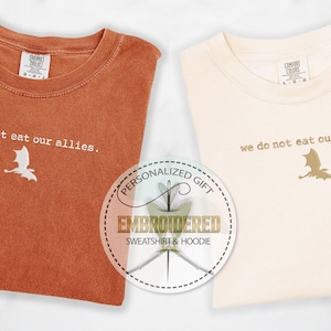 Embroidery Dragon Shirt, We Dont Eat Allies Tee, Comfort Colors Tee, Basgiath Tshirt, Dragon Rider Tee, Onyx Storm Shirt, Iron Flame Tshirt image 1