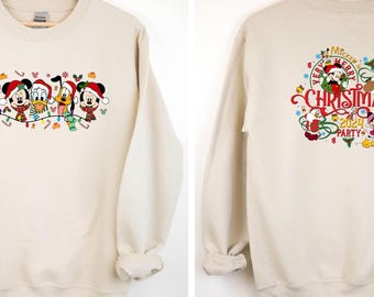 Christmas Disney Sweatshirt, Christmas 2024 Hoodie, Xmas Party Wear, Christmas 2 Sides Wear, Merry Christmas Wear, Mickey Xmas Hoodie