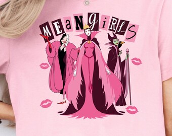 Mean Girls Shirt, Pink Villains Shirt, Disney Villains Tee, Valentines Day Tee, Halloween Shirt, Woman Disney Shirt, Disney Girls Apparel