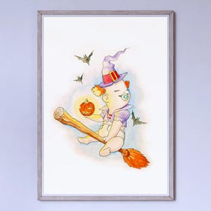 Children's pictures - Children's prints - Baby characters with pacifiers - Prints on hammered cardboard -