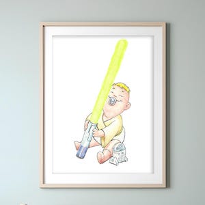 Baby characters with pacifier - children's pictures - Star War - customized on commission -