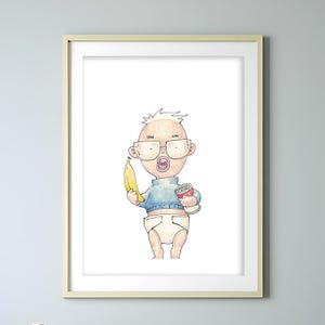 Baby Artisti con ciuccio - Dipinto a mano - Stampe su cartoncino martellato - Baby Art personalizzata su commissione -