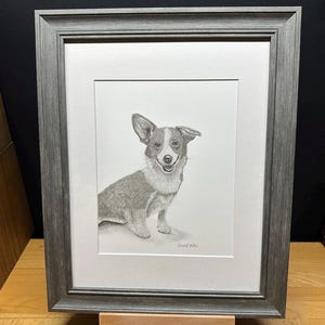 Corgi Dog Graphite Pencil Art Sketch Drawing Print Picture Limited Edition ~ Titled &#39;Queen&#39;s Guardian&#39; by David Allen