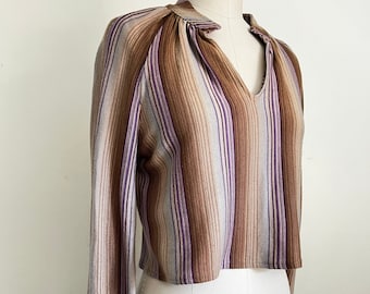 Beautiful Vintage Wool Stripe Crop Sweater S/M