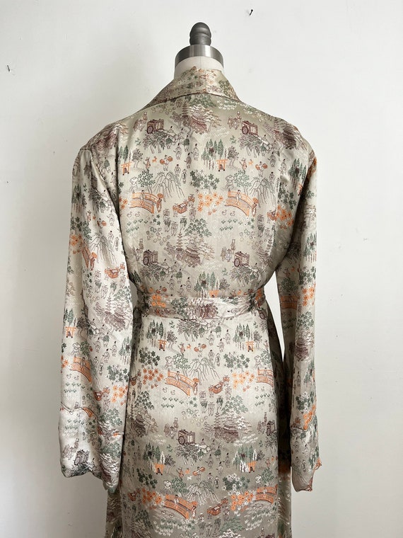 STUNNING Rare Vintage Silk Kimono Robe S - image 3