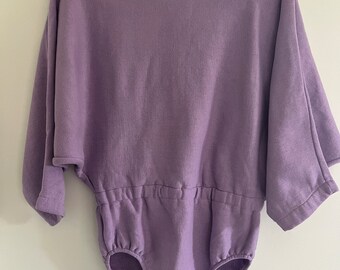 RARE Jacques Moret 80’s Lavender Purple Dolman Bodysuit M/L