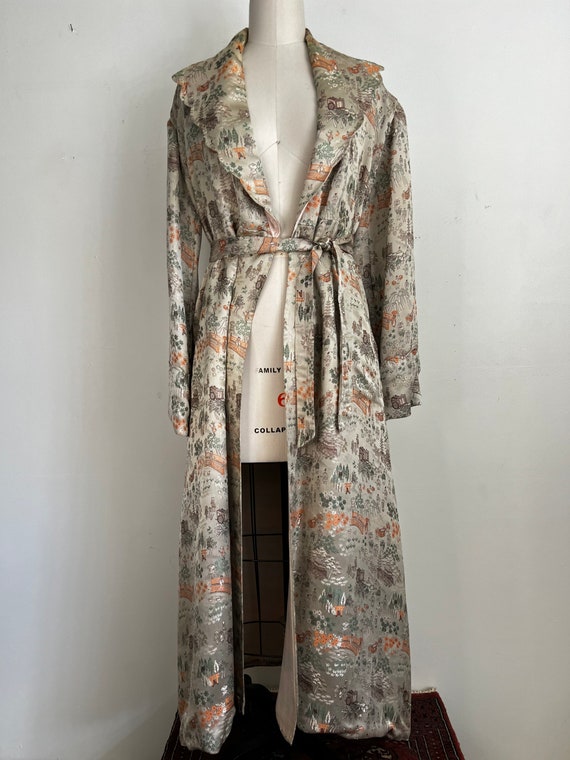STUNNING Rare Vintage Silk Kimono Robe S - image 2
