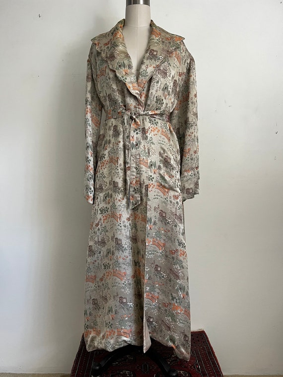 STUNNING Rare Vintage Silk Kimono Robe S - image 1