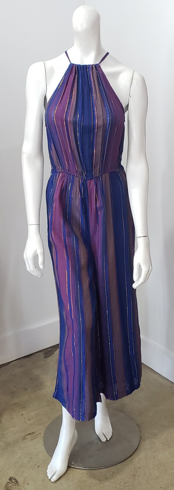 Cleobella Purple Copper Lurex Stripe Racer Back Ta