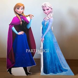 Frost bordsdekoration, Frost festdekorationer, Elsa Anna festtillbehör, Frost födelsedagsfest, Frost festtema, Elsa stående, Anna, Olaf rekvisita bild 1