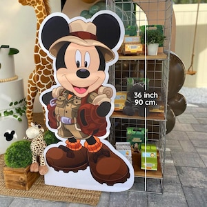 Cumpleaños de Mickey Safari, recorte de Mickey Safari, accesorios para fiesta de Mickey Safari, figura de Mickey Safari, decoración temática de Mickey Safari. ENVÍO GRATIS.