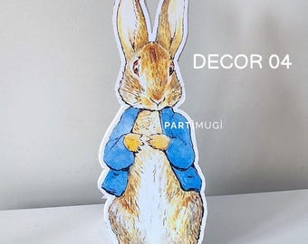Peter Rabbit Party Prop, Peter Rabbit-Baby-Dusche-Dekor, Oster-Dekor, Rasenschild, Häschenausschnitt, Häschen-Geburtstag, rustikale Flopsie-Häschenparty