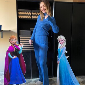 Frost bordsdekoration, Frost festdekorationer, Elsa Anna festtillbehör, Frost födelsedagsfest, Frost festtema, Elsa stående, Anna, Olaf rekvisita bild 2