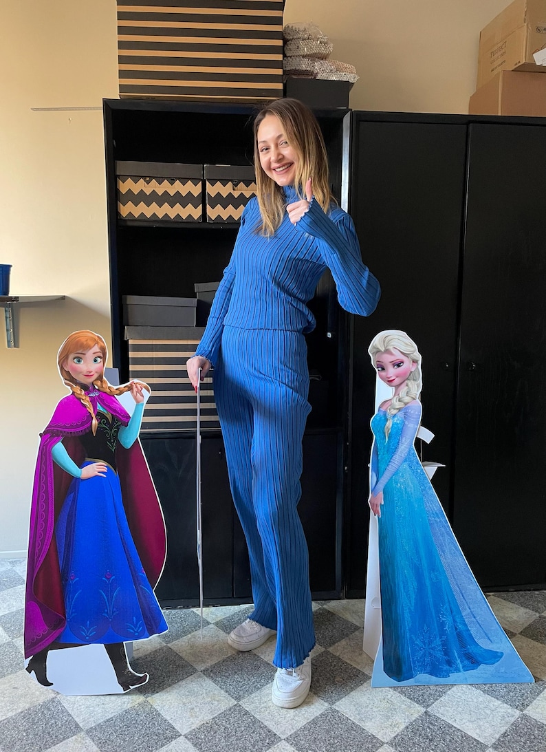 Frost bordsdekoration, Frost festdekorationer, Elsa Anna festtillbehör, Frost födelsedagsfest, Frost festtema, Elsa stående, Anna, Olaf rekvisita bild 2