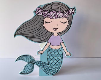 Mermaid Standee, Tail Party Prop, Mermaid Party Decoration, Mermaid Cutout, Birthday Prop, Yard Sign, Under The Sea Party, Baby Shower Decor